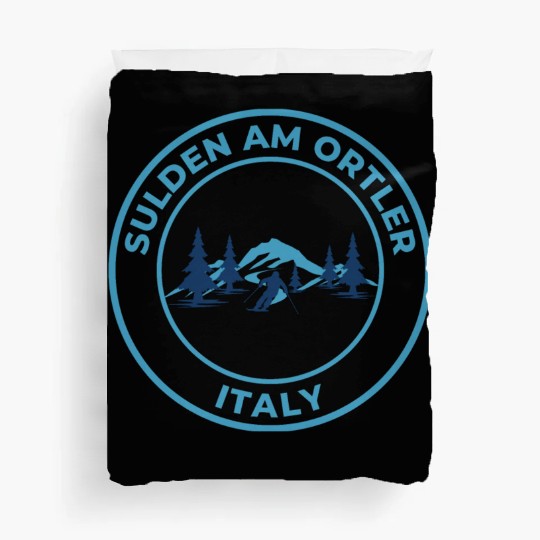 Retro cool Skiing in Sulden Am Ortler Italy Duvet Covers