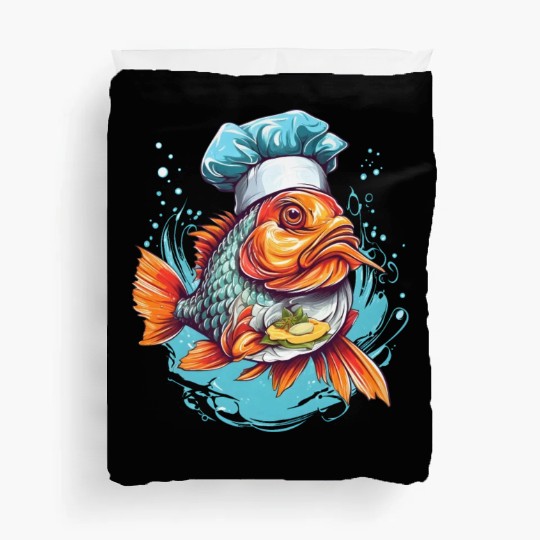 Awesome Culinary Fish Chef Cooking Kitchen Humor Duvet Covers