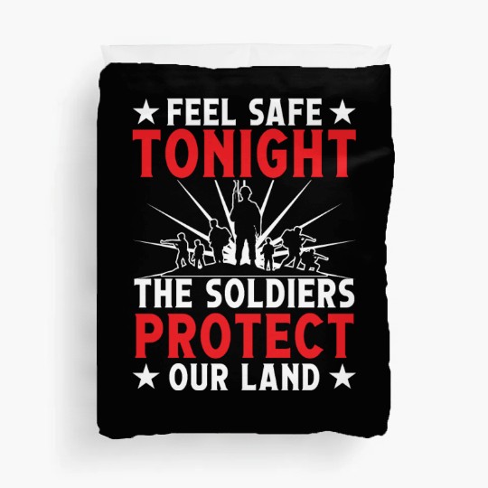 Soldier feel safe tonight military army veteran Duvet Covers
