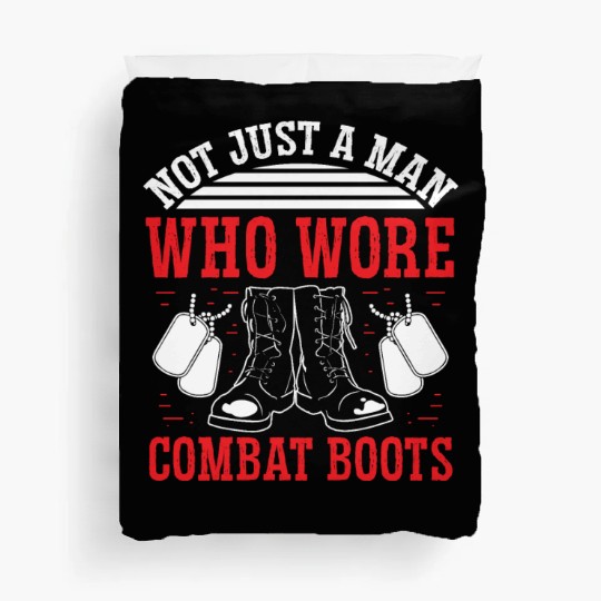 Soldier not just combat boots military army Duvet Covers