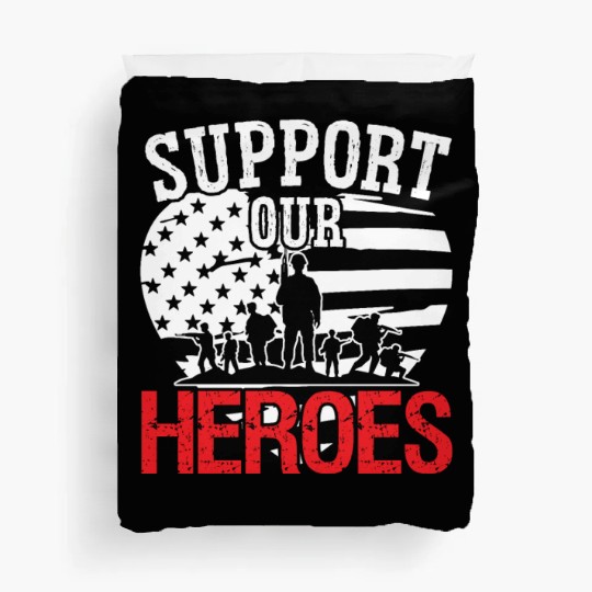 Soldier support our heroes military army veteran Duvet Covers