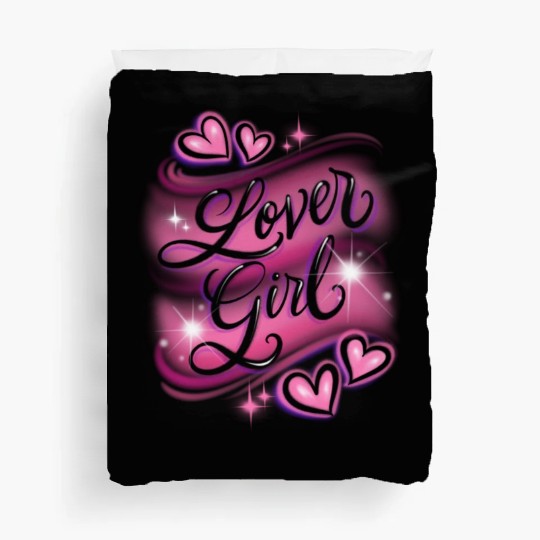 Lover Girl pink airbrush design Duvet Covers