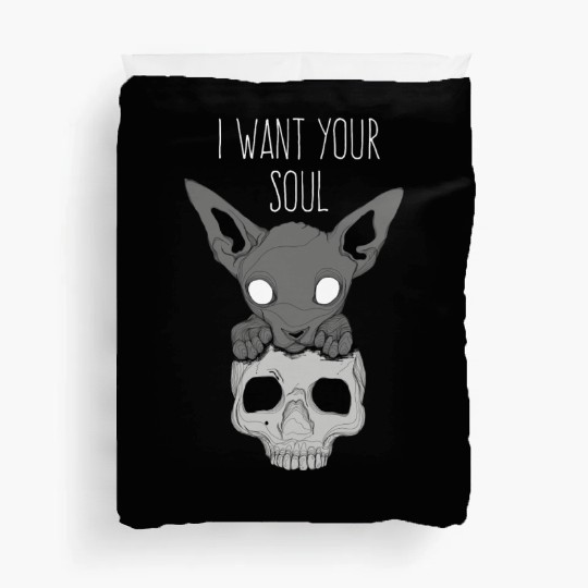 Death Cat Skull Duvet Covers