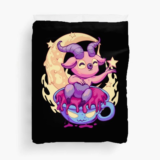 Pastel Goth Kawaii Baphomet Tea Duvet Covers