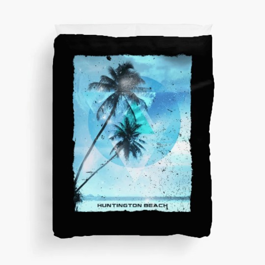 Artistic Huntington Beach California Palm Tree Duvet Covers