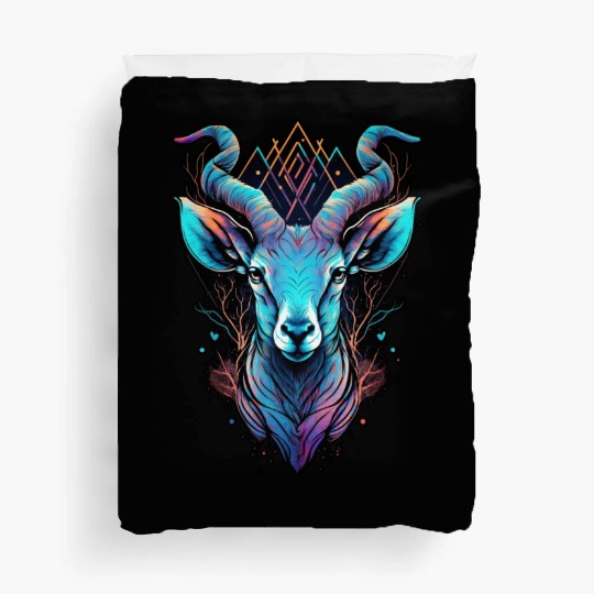 Gazelle capricorn goat mountains vacation hipster Duvet Covers