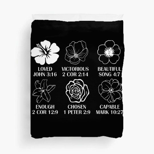 Loved John 3:16 Victorious 2 Cor 2:14 Duvet Covers
