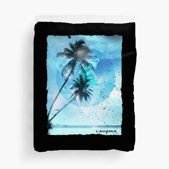 Artistic Lahaina Maui Hawaii Palm Tree Vacation Duvet Covers