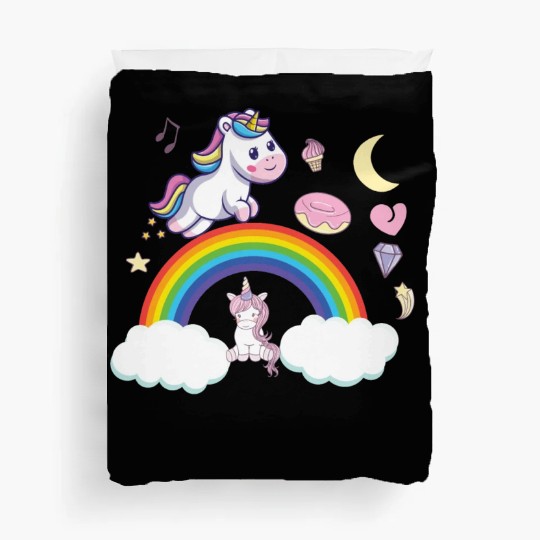 unicorn rainbow Duvet Covers