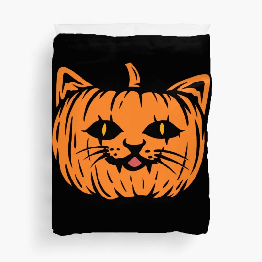 Scary Cat Pumpkin Halloween Duvet Covers
