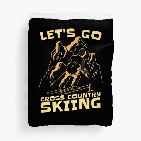Cross Country Skiing Let's Go Cross Winter Sports Duvet Covers
