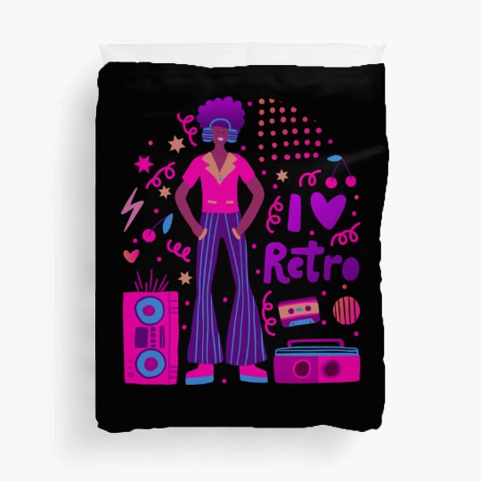 1980s party Retro Boy Party Lifestyle and Hobbies Duvet Covers