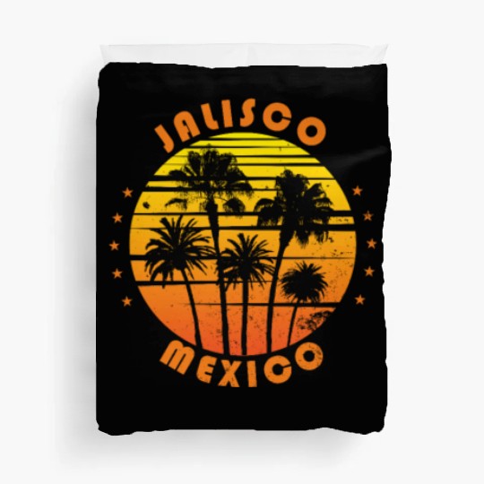 Retro Jalisco Mexico Souvenir Vintage Palm Tree Duvet Covers