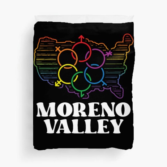 Moreno Valley Pride Flag Pride Month LGBTQ Flag Duvet Covers