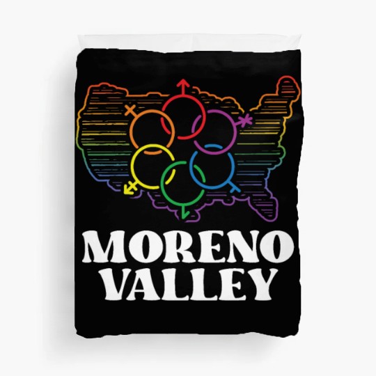 Moreno Valley Pride Flag Pride Month LGBTQ Flag Duvet Covers