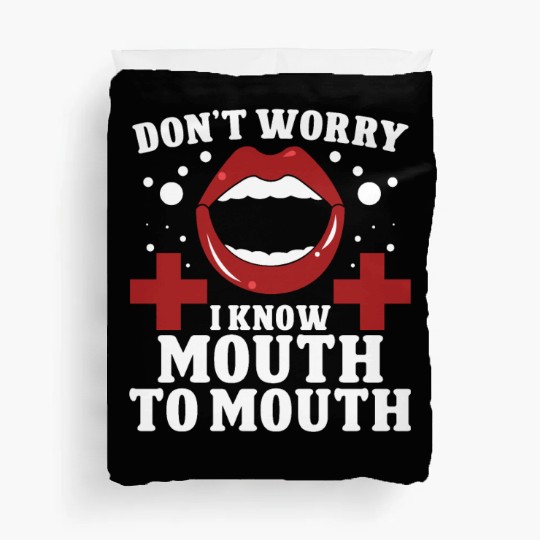 Lifeguard mouth to mouth swimming pool guard Duvet Covers