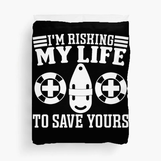 Lifeguard risking life to save yours pool guard Duvet Covers