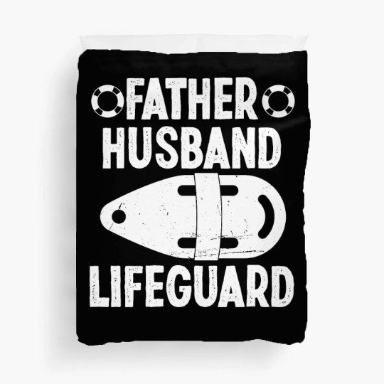 Father husband lifeguard swimming pool guard Duvet Covers