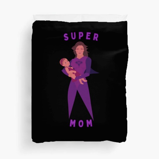 Violet Childish Super Mom Duvet Covers Mother's Day Gif
