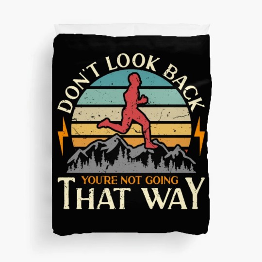Cross Country Running Don't Look Back Retro Race Duvet Covers