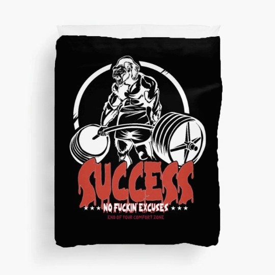 GYM No Excuses Body Building Fitness Gorilla Duvet Covers