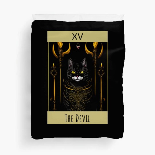 Tarot card the devil cat - readings and astrology Duvet Covers