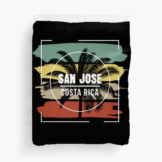 San Jose Costa Rica Artistic Palm Tree Retro Duvet Covers