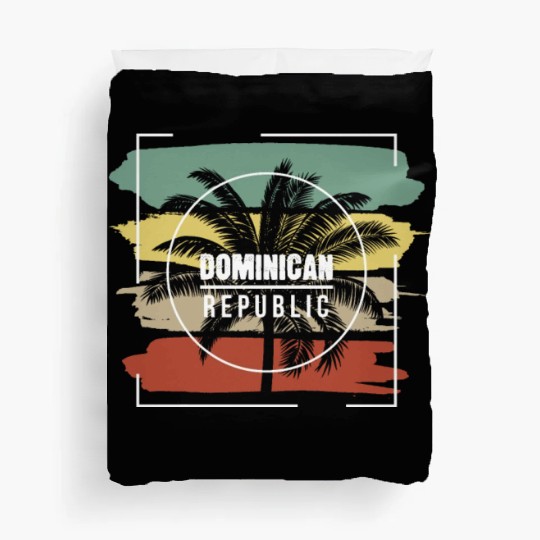Dominican Republic Artistic Palm Tree Retro Duvet Covers