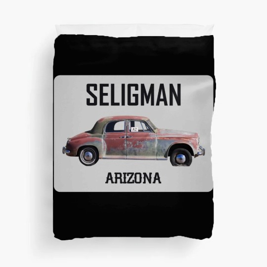 Old car city of Seligman in Arizonna, US Route 66 Duvet Covers