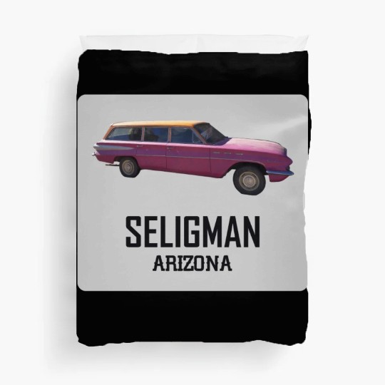 Old car city of Seligman in Arizonna, US Route 66 Duvet Covers