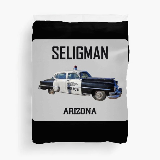 Old car city of Seligman in Arizonna, US Route 66 Duvet Covers