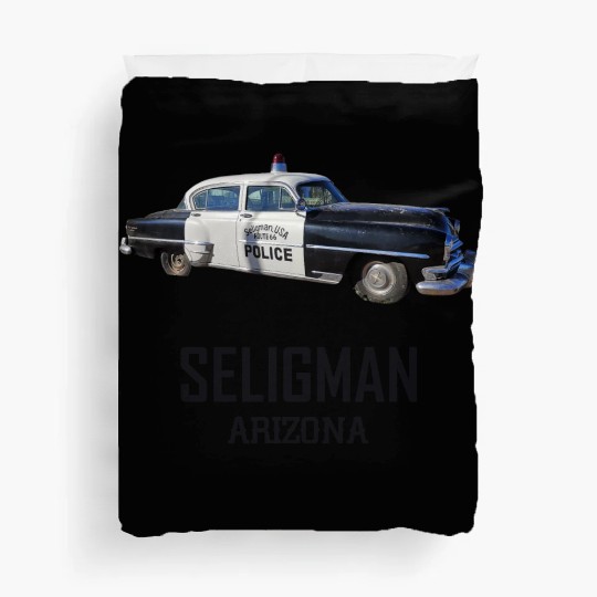 Old car city of Seligman in Arizonna, US Route 66 Duvet Covers