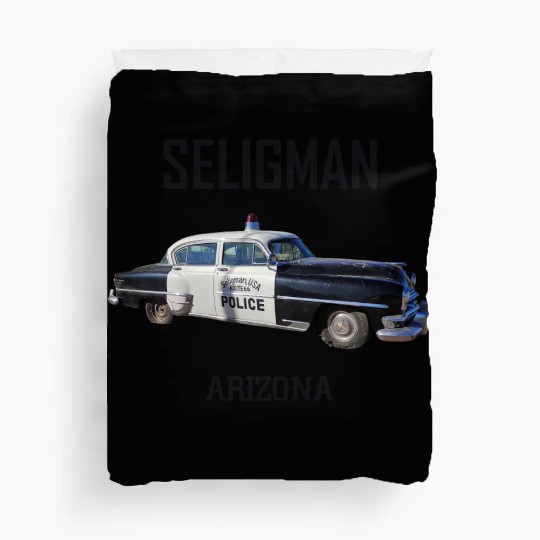 Old car city of Seligman in Arizonna, US Route 66 Duvet Covers