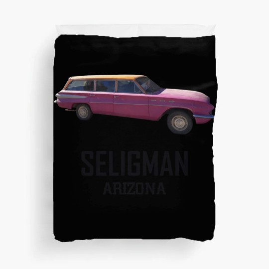 Old car city of Seligman in Arizonna, US Route 66 Duvet Covers
