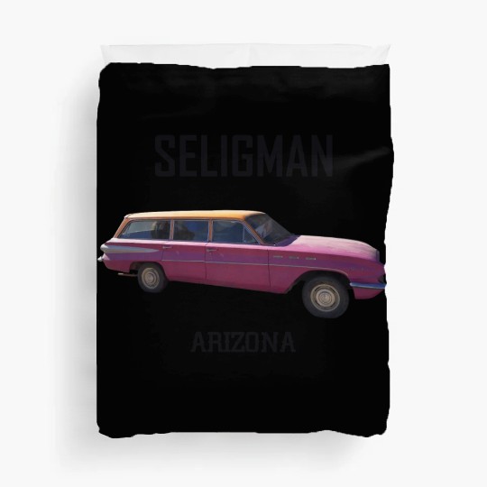 Old car city of Seligman in Arizonna, US Route 66 Duvet Covers