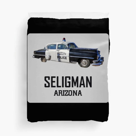 Old car city of Seligman in Arizonna, US Route 66 Duvet Covers