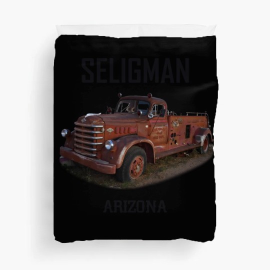Old car city of Seligman in Arizonna, US Route 66 Duvet Covers