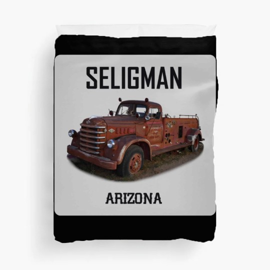 Old car city of Seligman in Arizonna, US Route 66 Duvet Covers