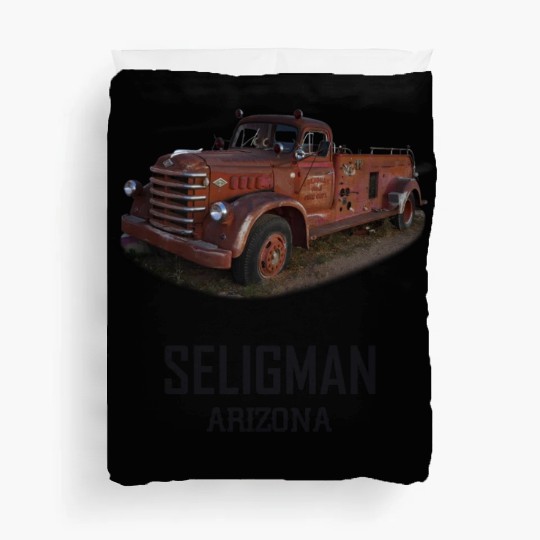 Old car city of Seligman in Arizonna, US Route 66 Duvet Covers