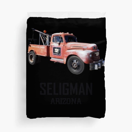 Old car city of Seligman in Arizonna, US Route 66 Duvet Covers