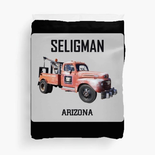 Old car city of Seligman in Arizonna, US Route 66 Duvet Covers