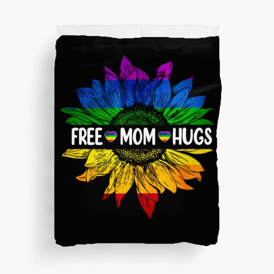 Rainbow Free Mom Hugs Gay Pride Lgbt Daisy Flower Duvet Covers