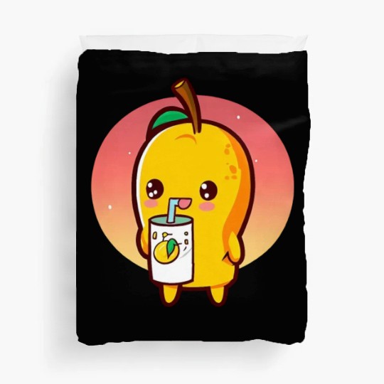 Refreshing mango enjoying mango juice Duvet Covers