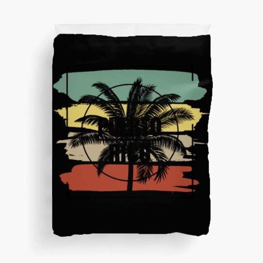Puerto Rico Palm Tree Retro Artistic Duvet Covers