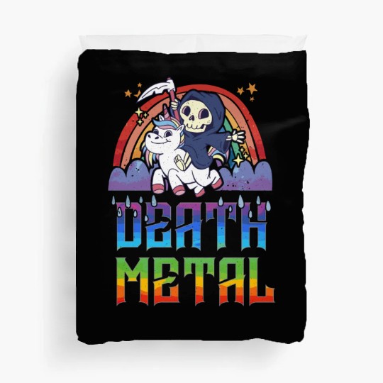 Death Metal & Unicorn Rainbow Duvet Covers