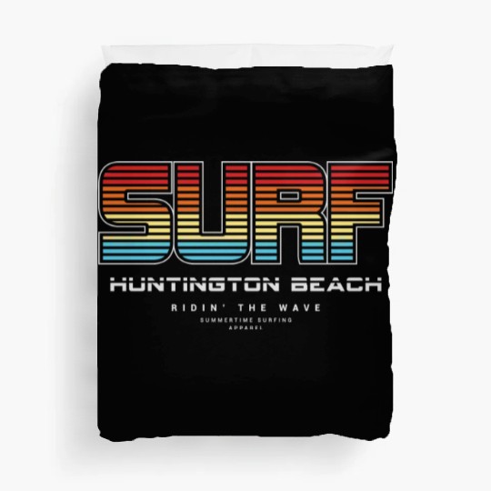 Surf in Huntington Beach nature Duvet Covers