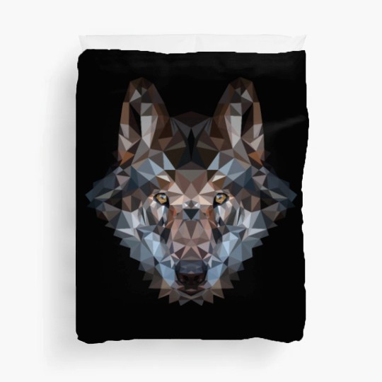 Wolves | Polygon Wolf Head | Low Poly Werewolf Duvet Covers