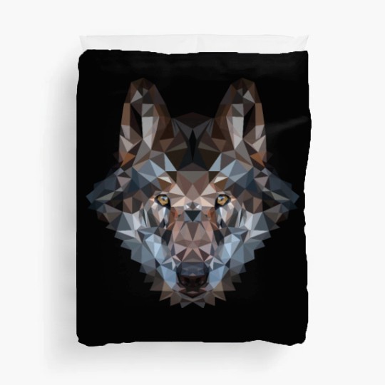 Wolves | Polygon Wolf Head | Low Poly Werewolf Duvet Covers