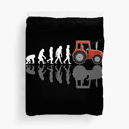 Tractor Farmer Evolution With Shadow Duvet Covers