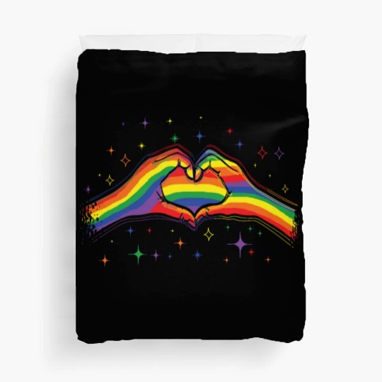 Love Heart Gay LGBTQ Rainbow LGBT Pride Month Duvet Covers